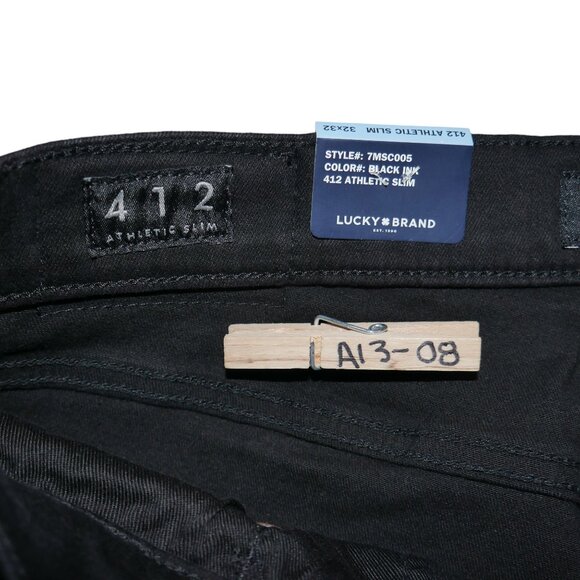Lucky Brand 412 Athletic Fit Slim Jean Pants Black Mens Size 32x32 Stretch NWT - Picture 11 of 15